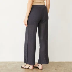 MONROW Cotton Mesh Wide Leg Pant FADEDBLACK Sale